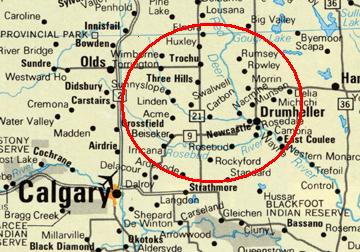 Three Hills Area Map